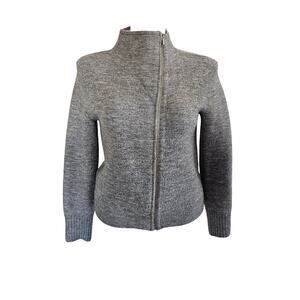 DKNY Women's Knit Short collared Jacket gray